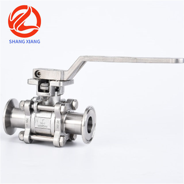 Sanitary three piece ball valve