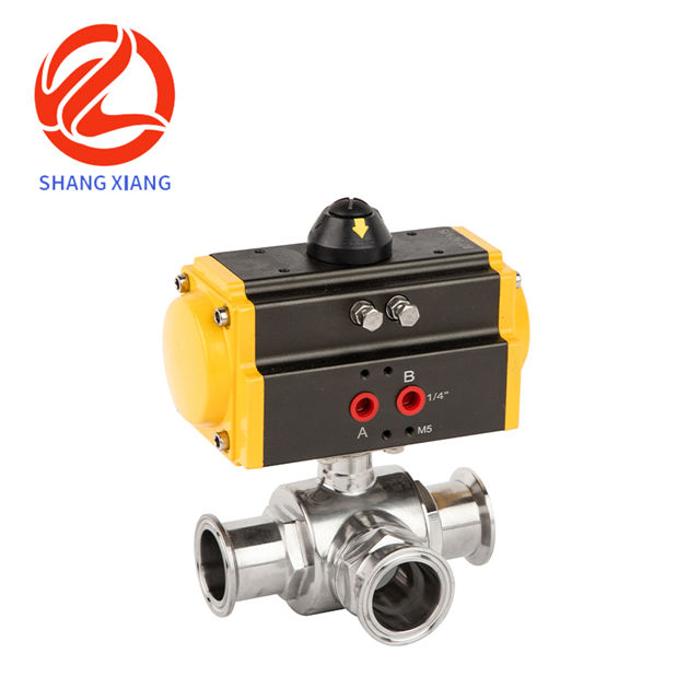 Pneumatic sanitary ball valve