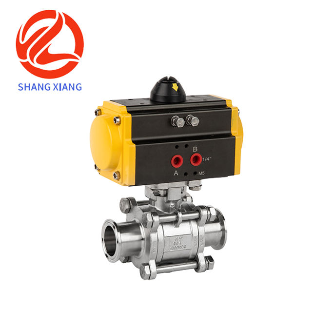 Pneumatic three disc ball valve