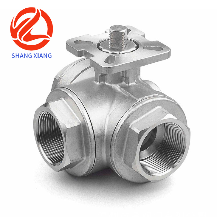 Industrial three-way ball valve