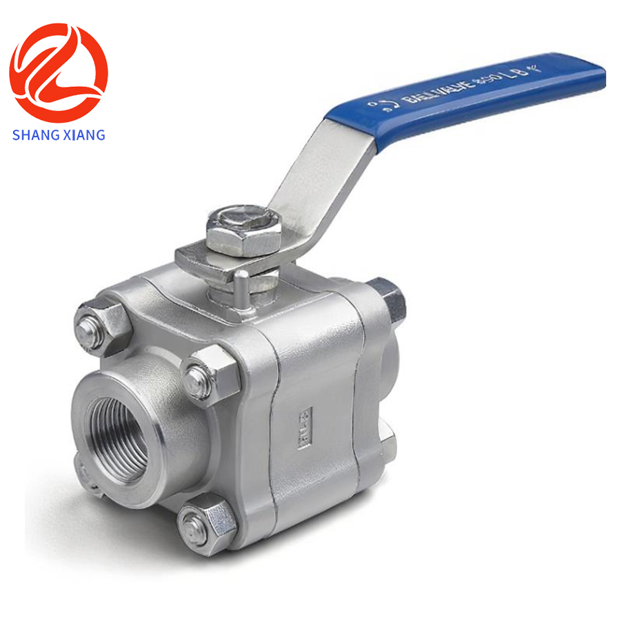 High pressure three piece internal thread ball valve