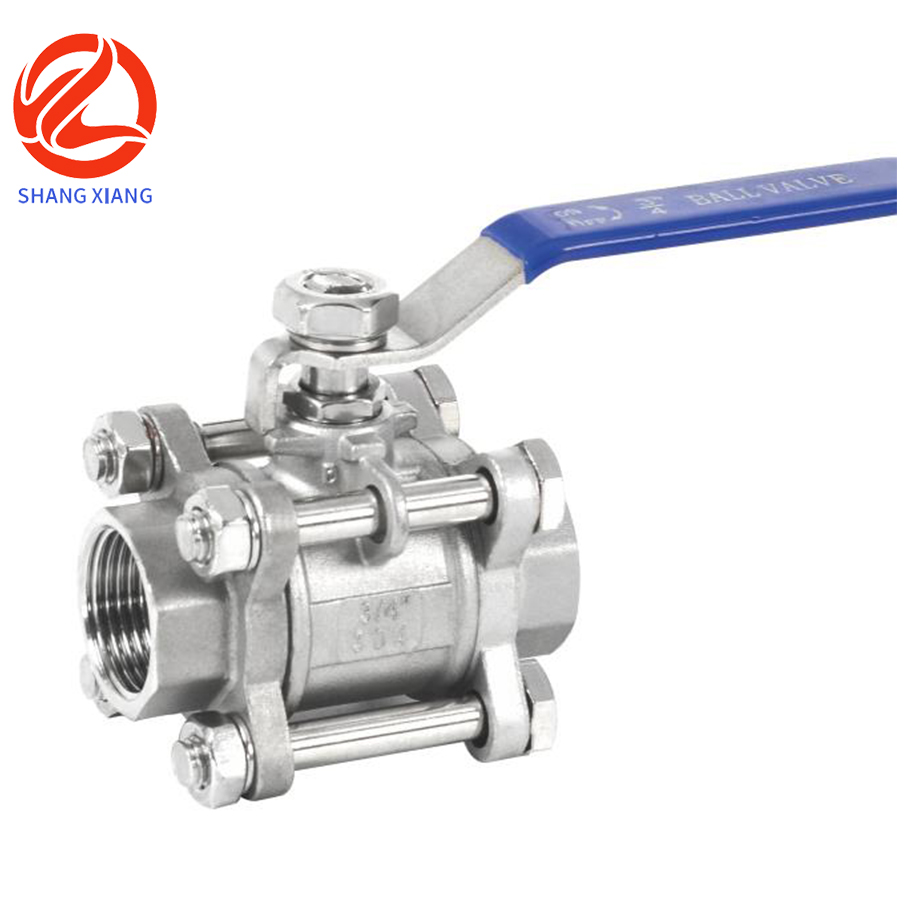 Three piece internal thread ball valve